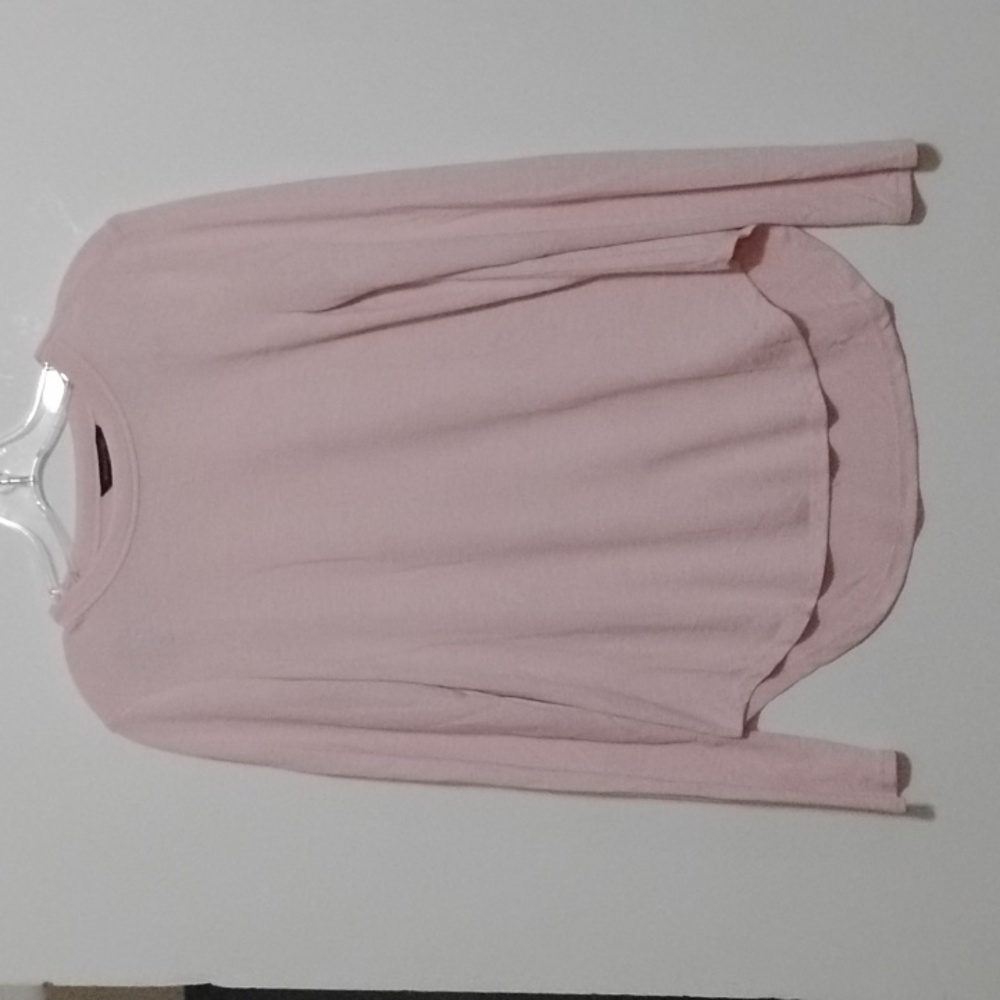 BANANA REPUBLIC LUXESPUN Soft Pink Long Sleeve Knitted Tee S